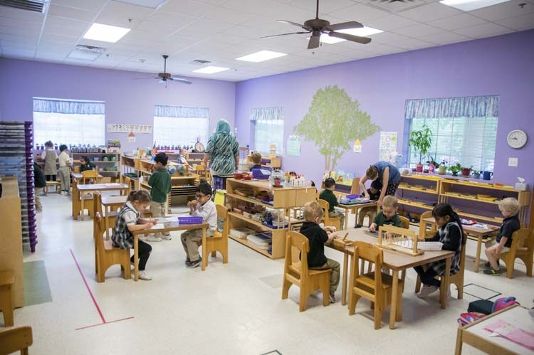 Primary children at work in the Birch classroom at the Murphy campus